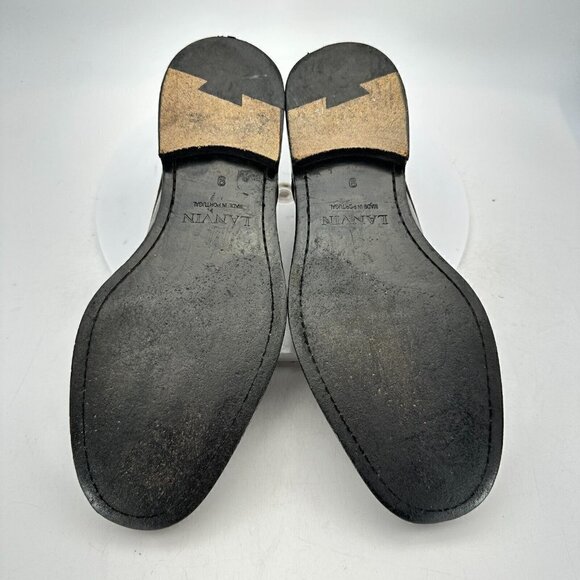 Lanvin Men Size 9 Brown Two Tone Leather Derby Lace Up Plain Toe Dress Shoes - Picture 11 of 14